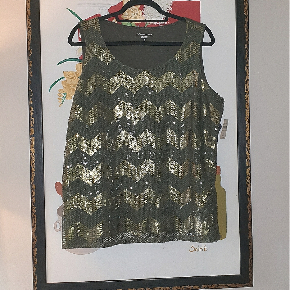 Coldwater Creek Sequin Shell. 1X/18. NWT